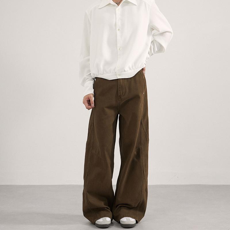 American Vintage Casual Pants With Solid Color For Men And Women