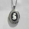Multipurpose Cats Themed Oval Pendant Necklace Craft from Comfortable Sturdy Alloy Materials for Long Time Use