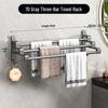 Punch-Free Multi-Bar Bathroom Towel Rack and Hanger Shelf