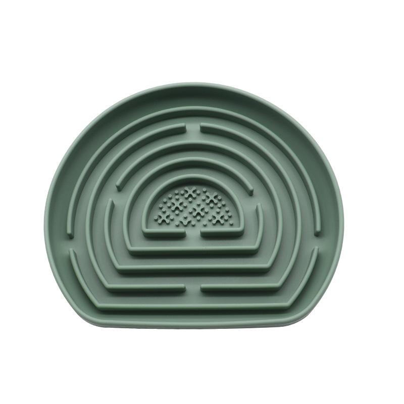 Washable Soft Silicone Slow Feeder Dog Bowl Semicircular Labyrinth Shape Pet Food Bowl for Dogs Cats Contenedor Comida Perro