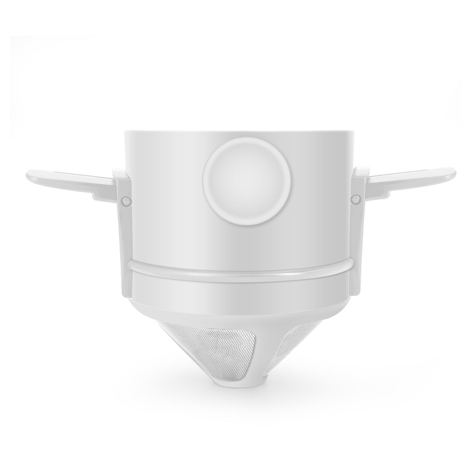 

Folding Portable Hand Brewed Coffee Dripper Cone, for Drip Coffee and Tea with Stainless Steel Holder, No Filter Paper Ultra Fin білий