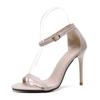 Sexy One-word Buckle Sandals 2025 New Summer Versatile High Heels Stiletto Black Women's Shoes Fairy Style Sw