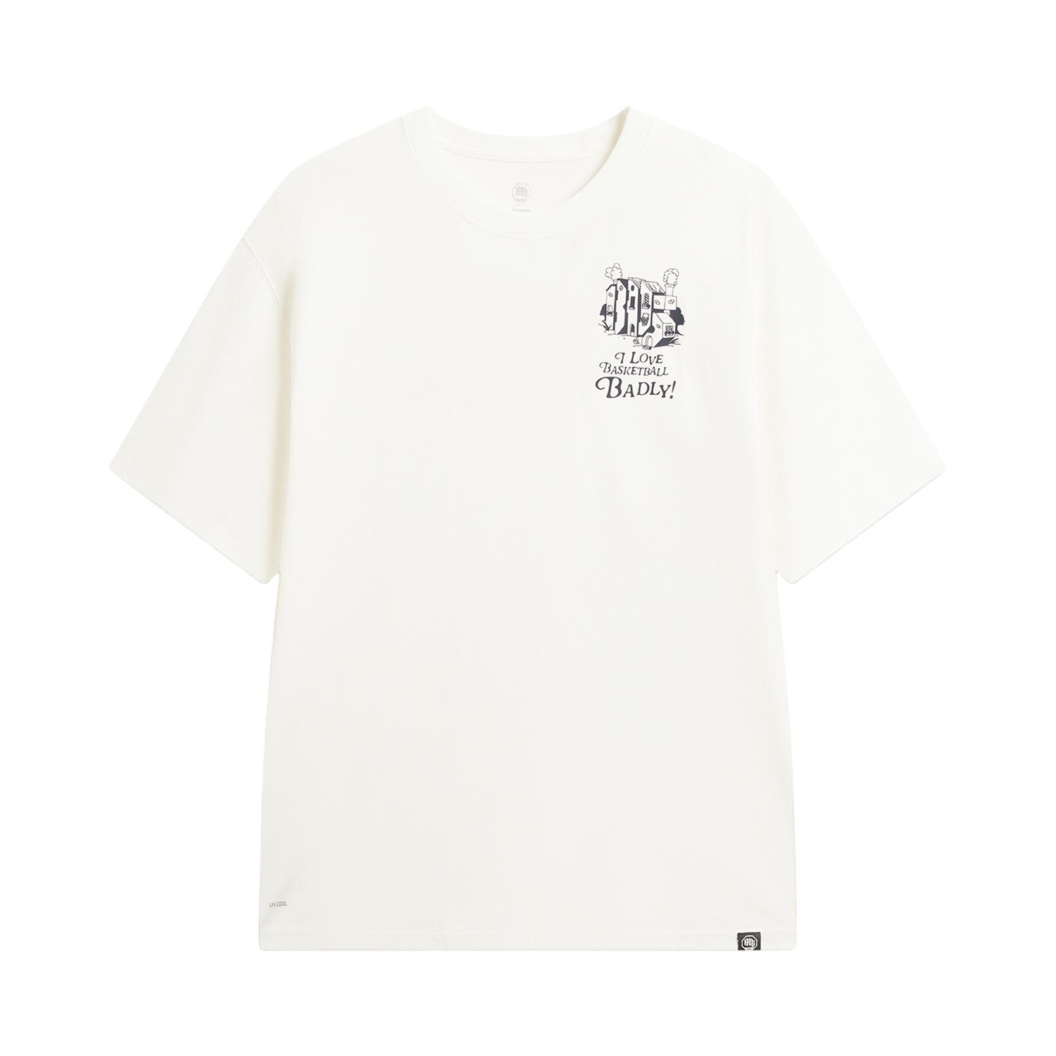 Li-Ning Badfive Quick-Dry Cool Round Neck Letter Print T-Shirt Men tops AHSW161-1 S