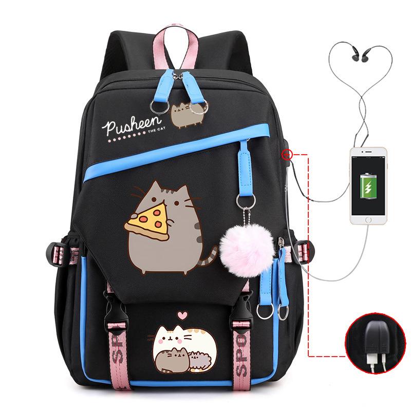 Süßes Cartoon-Muster Großer Rucksack Outdoor-Reisetasche Schulrucksack für Grund- und Sekundarschule Lässiger Rucksack