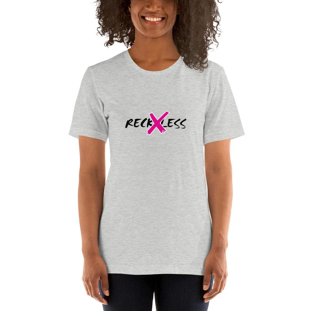 

E2K Reckless not Unisex T-Shirt pink letter X kind nice polite care XL