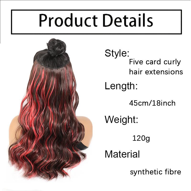 5 luxurious long wave hair clips high-quality BB clip synthetic wig elegant and natural daily styling suitable for all women