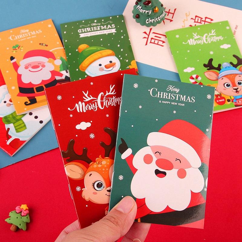 20 Pieces Christmas Notebook Mini Gift Student Prizes Holiday Gift Novelty Stationery Teacher Party Favors Back To School Cartoon Journal Notepad