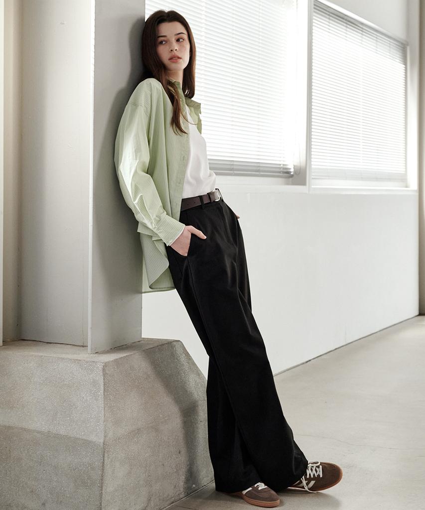 Marop 2171 Stretch Lightweight Wide Pants (Black)