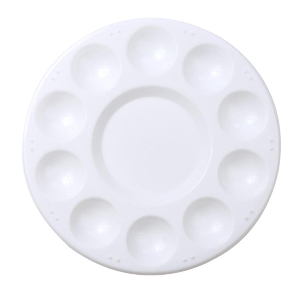 

700063 10 Grids Round Painting Palette Artist Children Student Drawing Pigment Color Mixing Tray Palette Type A