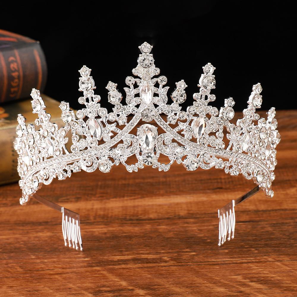 

DIEZI Luxury Fashion Rhinestone Crystal Tiara For Women Wedding Party Elegant Bridal Bride Crown Jewelry New Hair Accessories серебряный