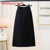 High Waist Slim Fit Pleated Skirt With Zipper For Streetwear And Casual Wear