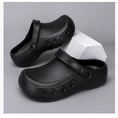 Men Waterproof EVA Work Clogs Non-Slip Closed-Toe Nursing Chef Shoes with Adjustable Heel Strap