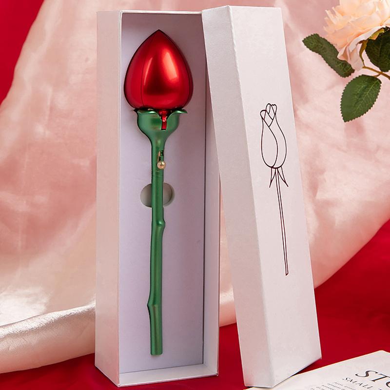 Elegante rosenförmige Schmuckschatulle aus Metall mit automatischer Öffnung, ideal für Ringe, Halsketten, Ohrringe, perfektes Geschenk für Hochzeiten, Jubiläen