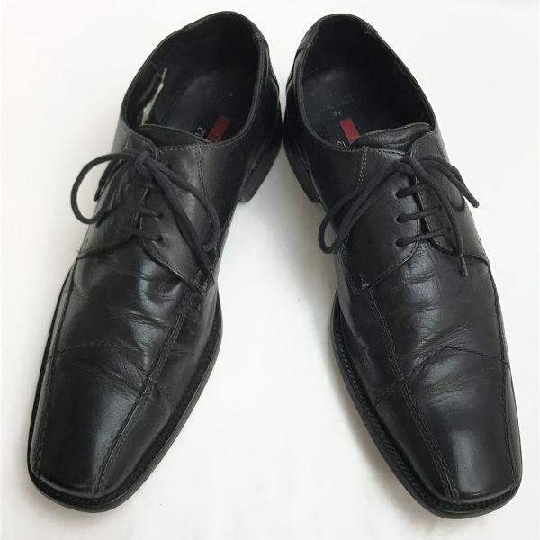 Lloyd Germany made genuine leather swirl moc shoes black 8 / 26.5(USED)