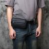 Sacoche Homme en Cuir Véritable NZPJ Sacoche Ceinture Casual Couche Supérieure Cuir de Vache Sacoche Ceinture Grande Capacité Portefeuille pour Téléphone Portable de 6,9 Pouces