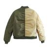 Womens Y2K Streetwear Oversized Color-Block Pilot Jacket Cotton Puffer Coat