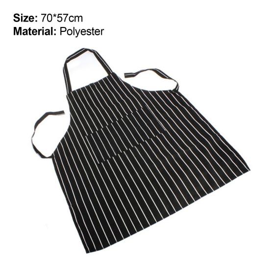 Șorț în dungi cu buzunar Unisex Plaid Șorț lung de gătit pentru catering