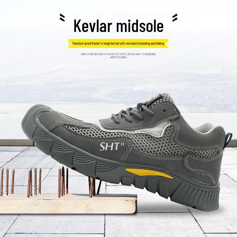 Lightweight Breathable Safety Shoes: Anti-Smash, Anti-Puncture, Anti-Slip, Anti-Odor. Ideal for Construction Sites with Soft Soles.