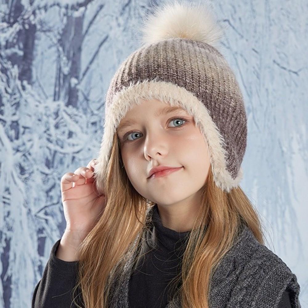 Multicolor Knitted Bucket Hat Warm Beanie Cap Fashion Ear Protection Hat Winter