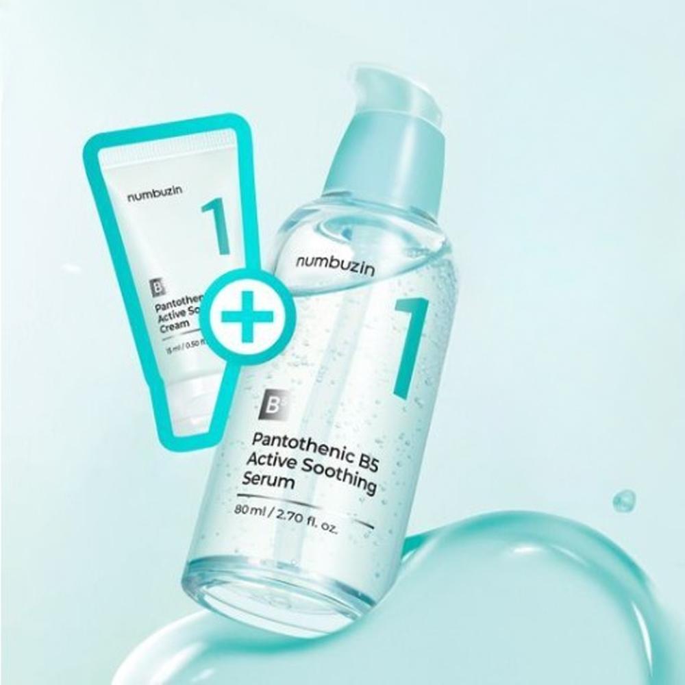 NUMBUZIN No.1 Panthenol Soothing Serum 80ml + Cream 15ml Set