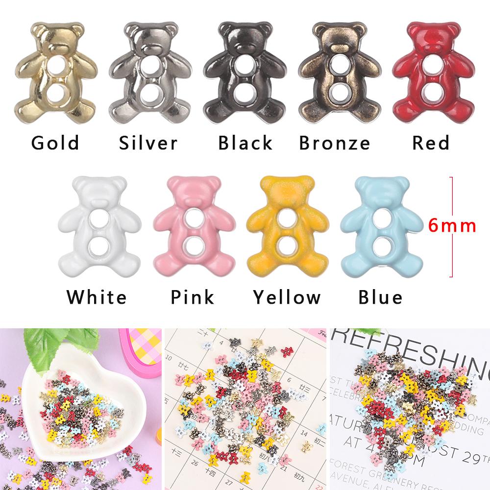 20PCS Cute Mini Decor Buttons Metal Buckles Bear Button DIY Doll Clothes Tiny Craft buttons Clothing Sewing Accessories