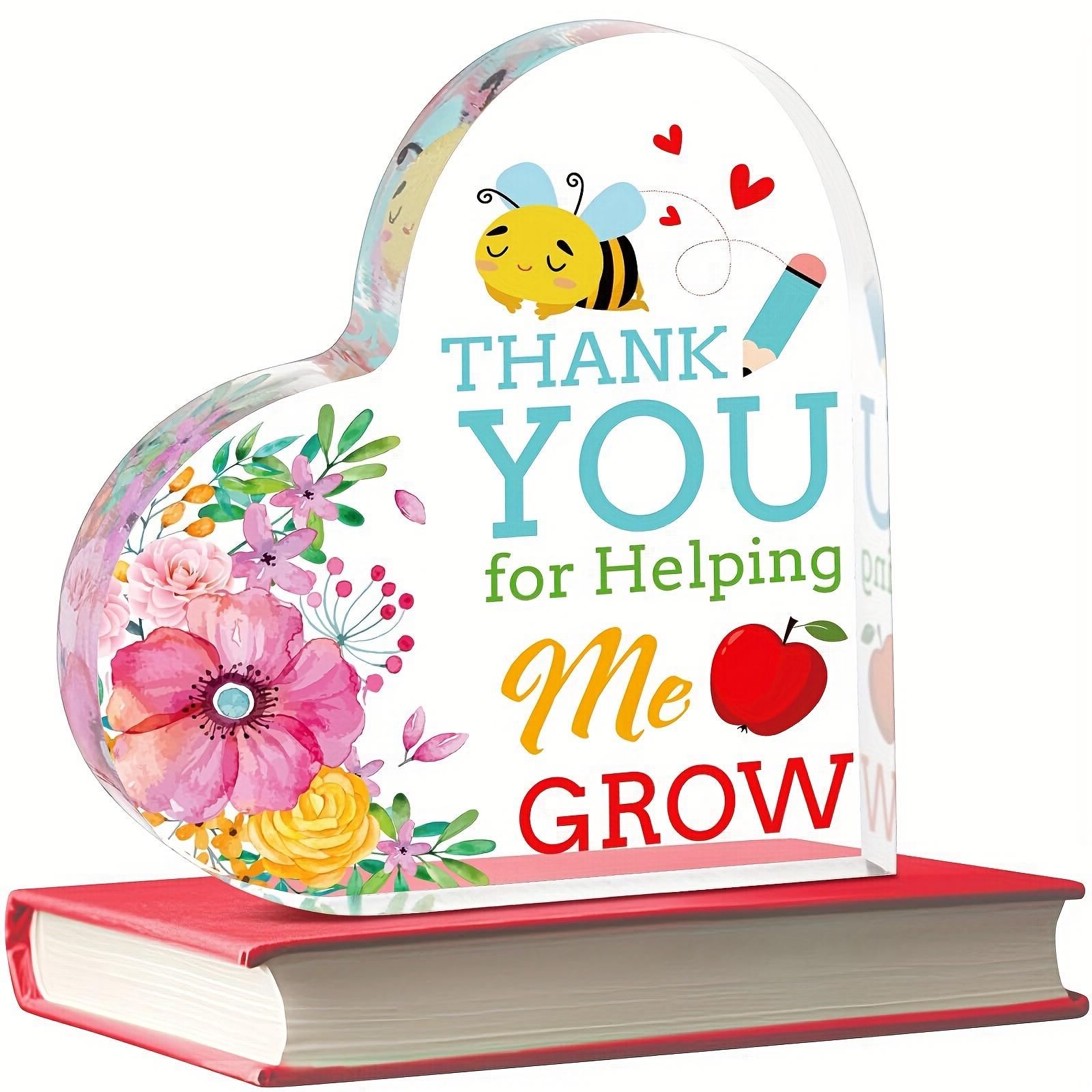 Acrylic Heart Teacher Appreciation Gift - Perfect for Birthdays, Thank You & Christmas - Ideal for Classroom Desk Decor, Perfect for Home, Kitchen 10*10cm