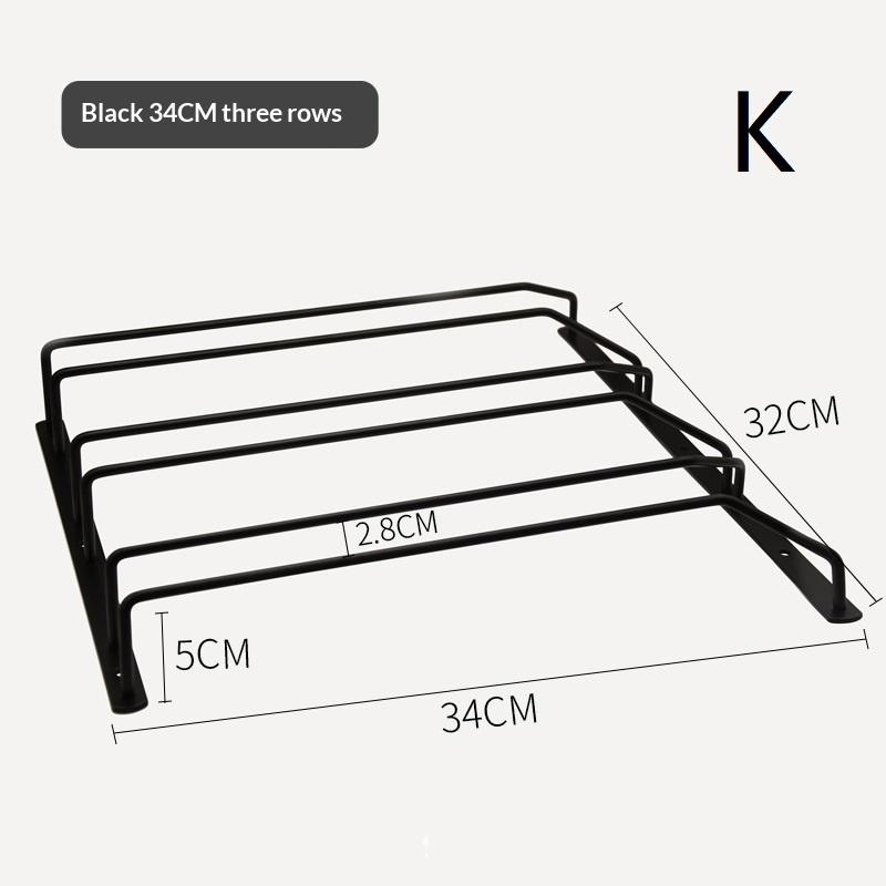 Carbon Steel Goblet Cup Hanger Easy Install Hanging Wine Glass Rack 27cm 34cm for Home Bar Kitchen Organization