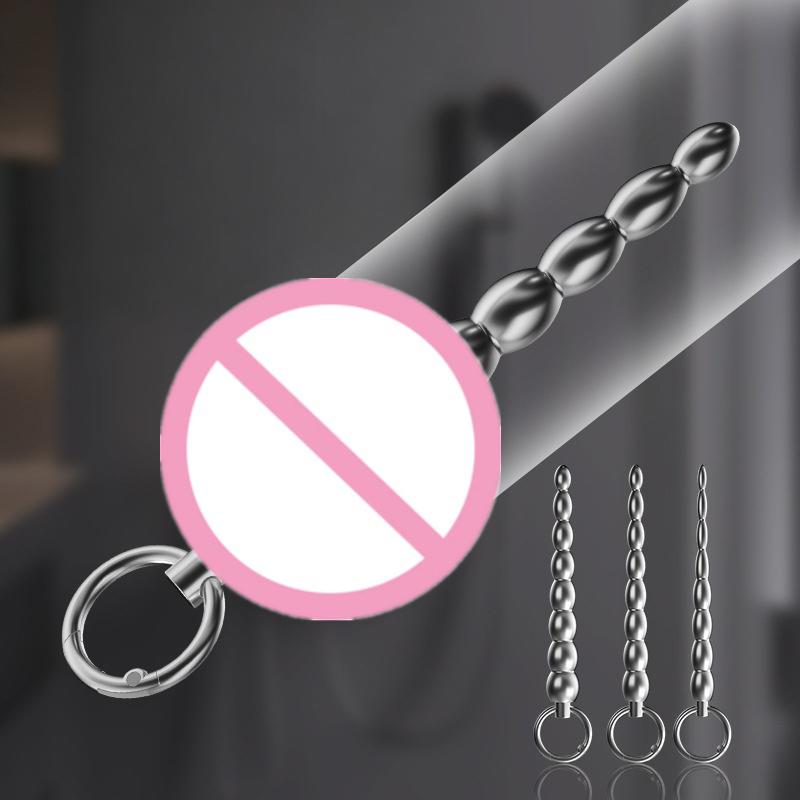 Metal Penis Beads Penis Plug Dilator Gradient Size Urethral Catheter Stimulator Male Masturbation Adult Toys Metal Sounding