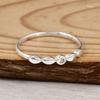 White Topaz Minimalist Ring – 925 Sterling Silver Dainty Stackable Ring – Delicate Beaded Band with Tiny Gemstone – Everyday Jewelry Gift