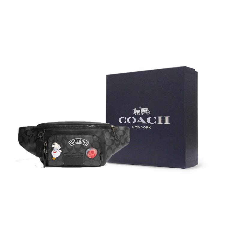 New COACH Cow Leather Fanny Pack Women's Black CC038-QBPHT