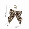 Polyester Bow Bag Charm Fabric Keyring Accessory Elegant Look Leopard Print Keychain  Car Keys