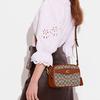 Coach Camera 23 Zip Closure External Pocket Classic Monogram Fabric With Leather Camera Bag Women Shoulder Bag Brown CC401-B4TA7