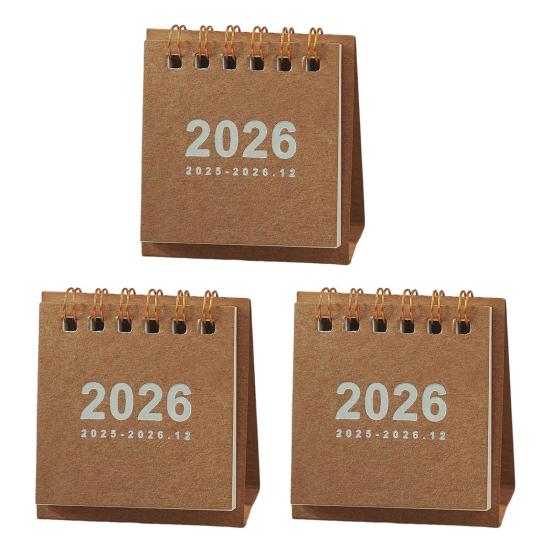 2026 Mini Stolní kalendář leden 2026-prosinec 2026 12měsíční plánovač Malý stojací překlápěcí kalendář s dvojitou drátovou vazbou pro domácí kancelář