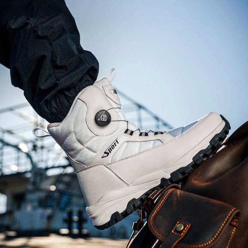 Men's Winter Cold -40 ° Thickened Padded Waterproof Comfortable Warm Lightweight Hiking Non-slip Thick Sole Cushioning Snow Boots Martin Boots