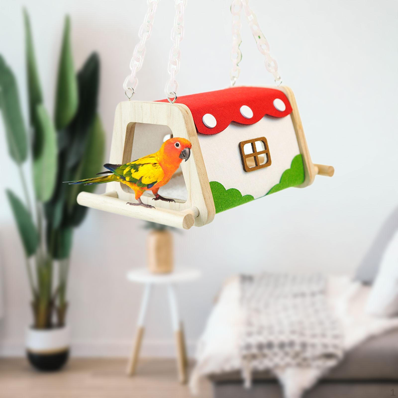 

Домик для птичьего гнезда, подвесной гамак, съемная декоративная пещера, игрушка, насест, сарай, хижина для хомяка Red Green