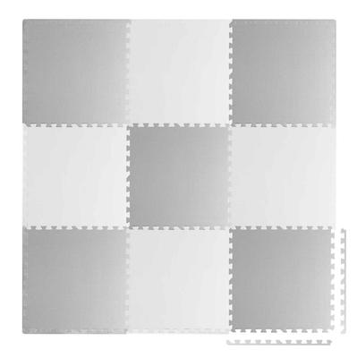 Large Foam Puzzle Mat White And Gray Ricokids 180X180Cm 9 Pcs