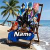 Custom Name Personalized DRAGON BALL Print Beach Towel, for Trip Camping Beach Party Home Decor, Birthday Gift for Family & Friends