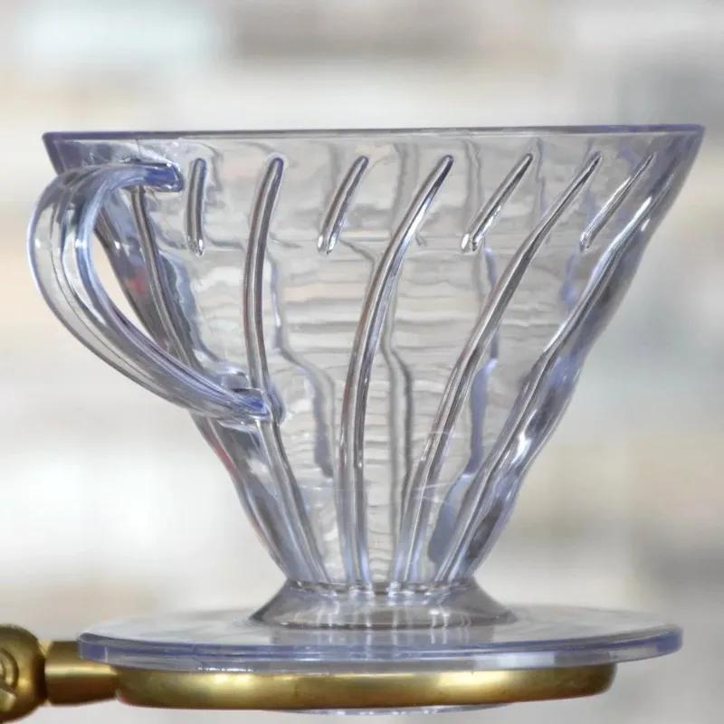 Coffee Dripper V60 Resin Coffee Filter for Pour Over Barista Coffee Brewing 1-4Cups