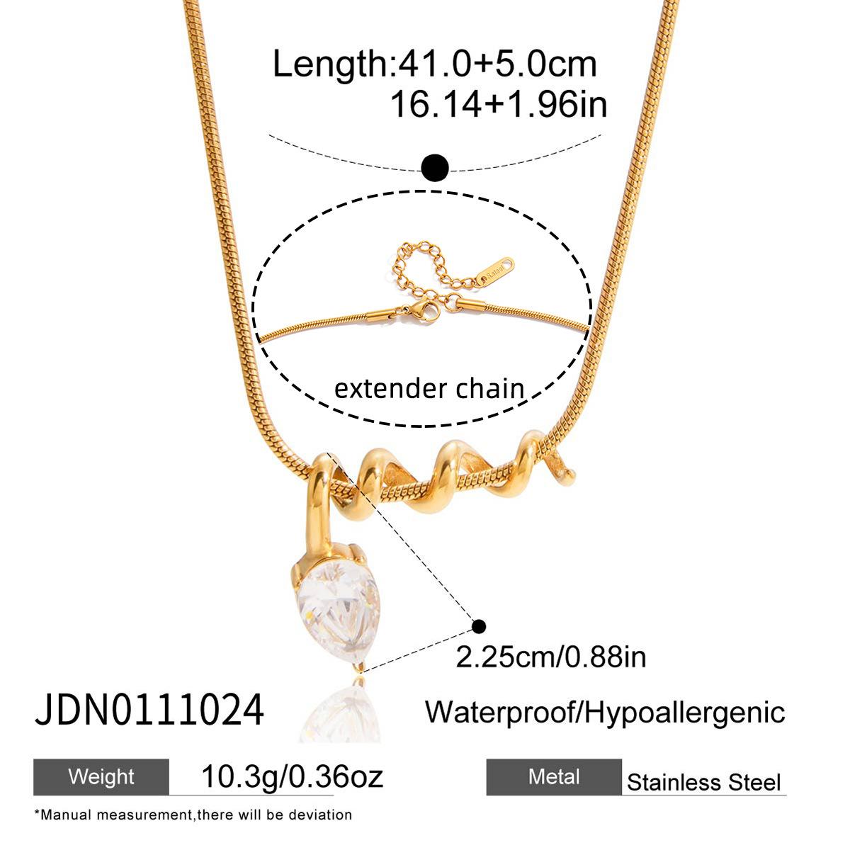 

Titanium steel zircon necklace niche design sense does not fade collarbone chain Titanium steel European and American jewelry