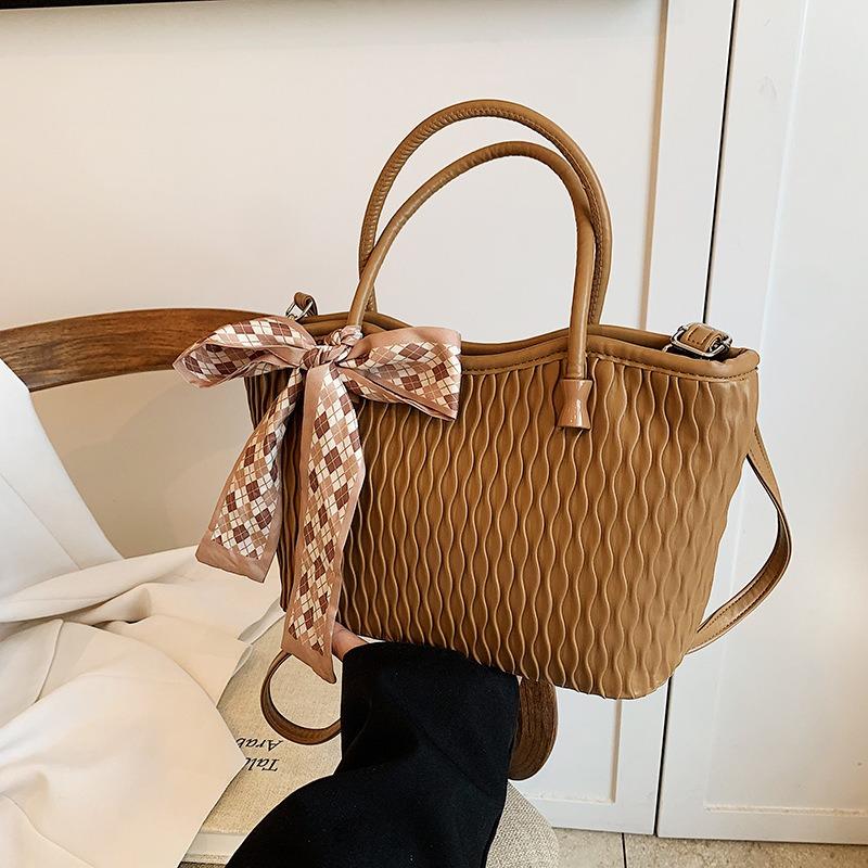 Summer Simple Large-capacity Tote Bag New Temperament Casual Striped Shoulder Bag Commute To Work Handbag