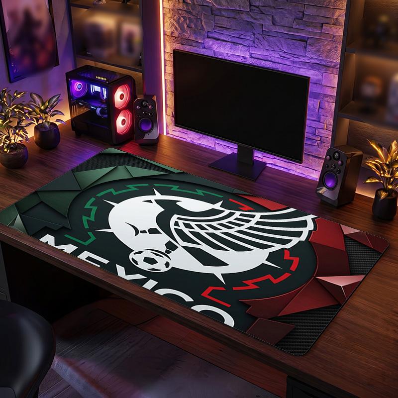 Mexico footbal Crest Mouse Pad, Extended Non Slip Rubber Desk Mat for Gaming Office Laptop Fan Gift