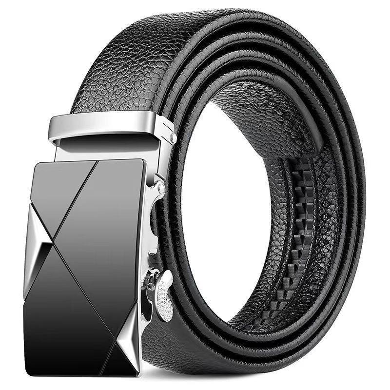 Men's Durable Automatic Buckle Leather Belt - Versatile Youth Business Trend Waistband