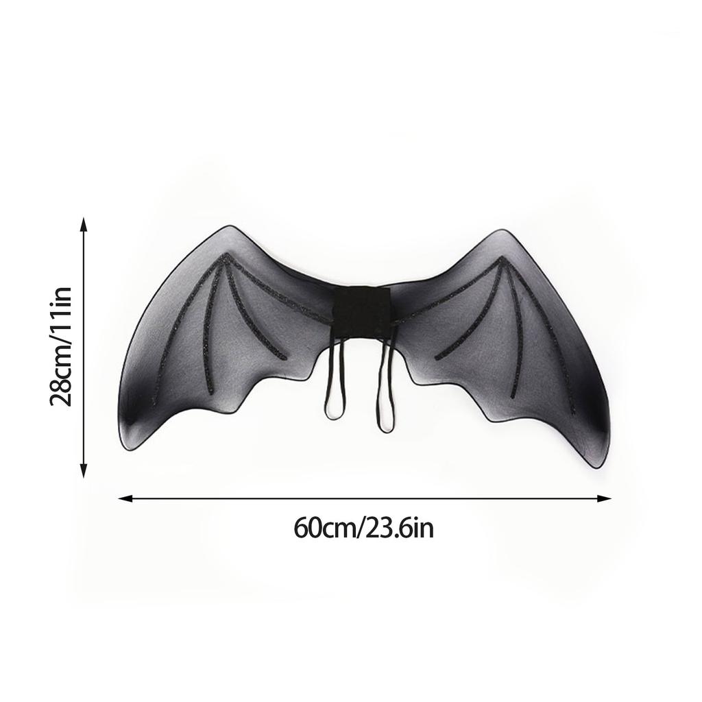 Black Mesh Bat Wings 60x28cm Halloween Party Costume Prop