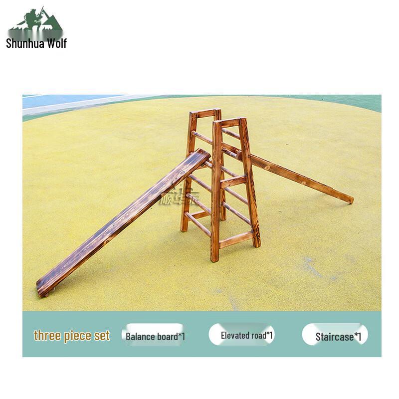 

Outdoor Carbonized Wood Climbing and Balance Training Set