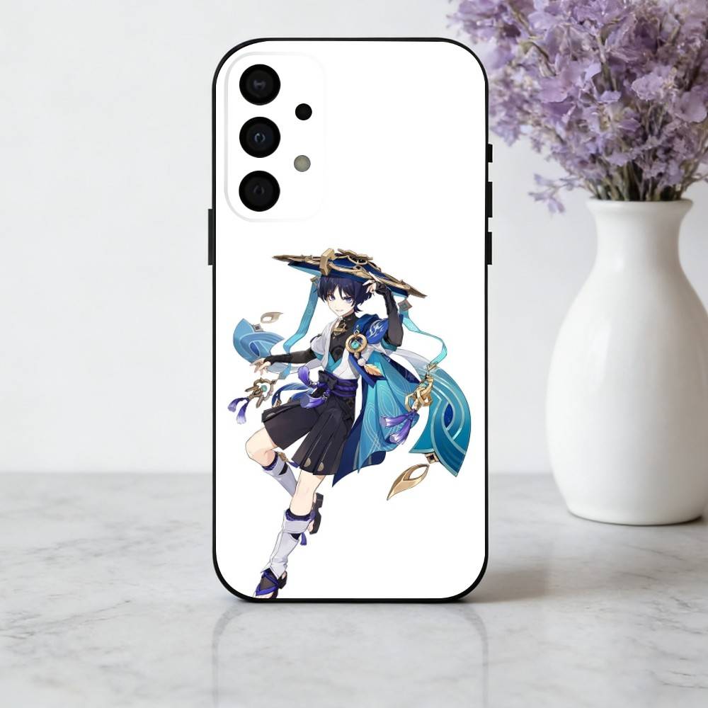 S-Scaramouches G-Genshin I-Impact-T phone Case For Samsung Galaxy A73,A72,A71,A70,A53,A52,A51,Others Soft Black Shell