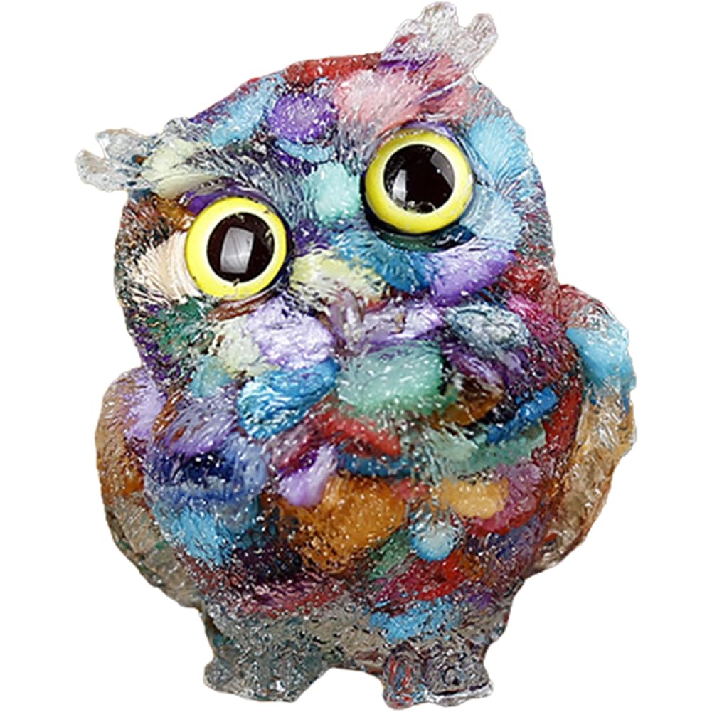 

ЮЯКЭШИ Сова Милая Мини Ручная работа Натуральный камень Смола Декоративная Настольная Случайный цвет глаз Фигурка, Талисман, Сова, Прихожая, Сова, Аксессуар, Декор,