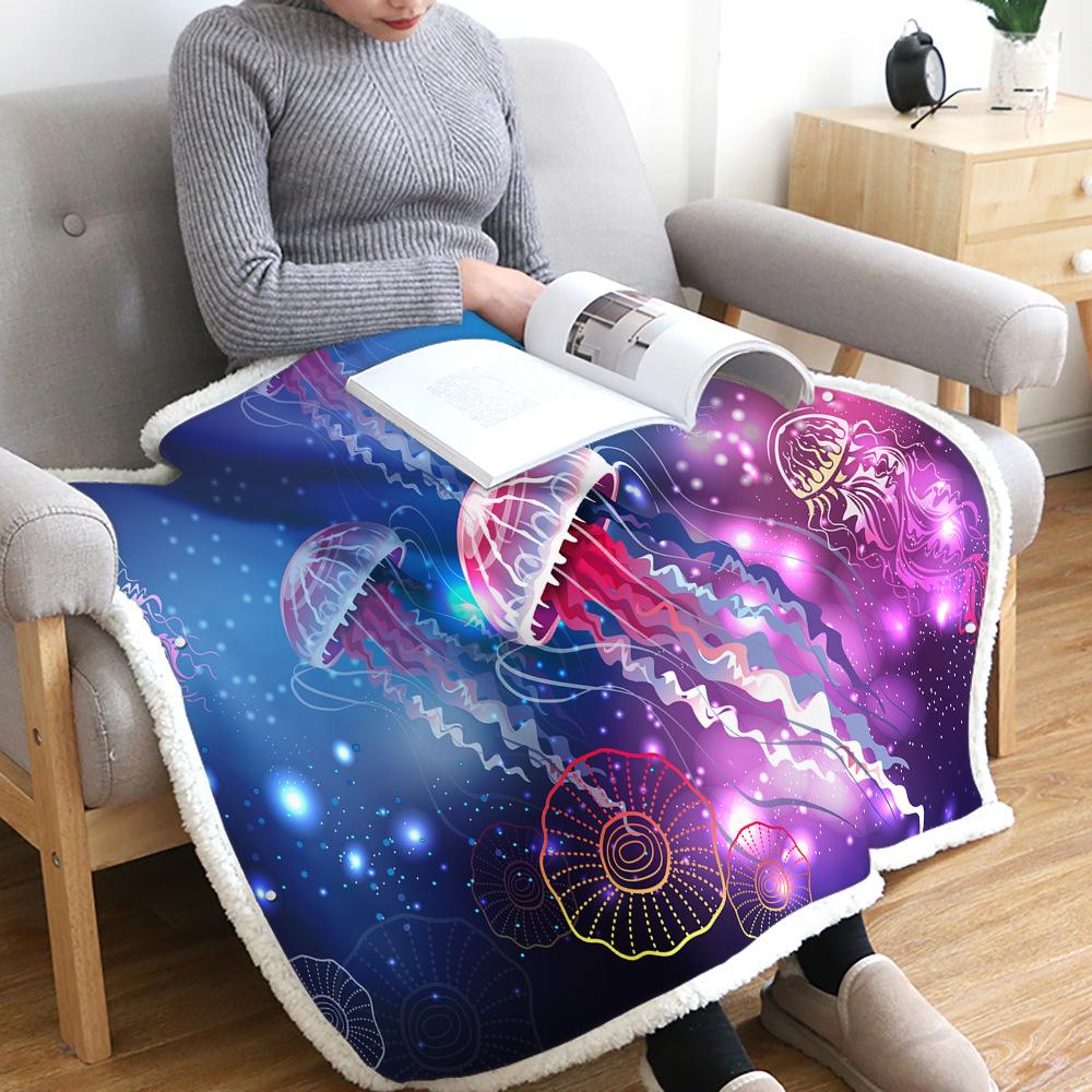 3D Flannel Warm Comfort Light Toss Multi-Size Magic Blanket Home Office Travel Bed Sofa Washable Blanket