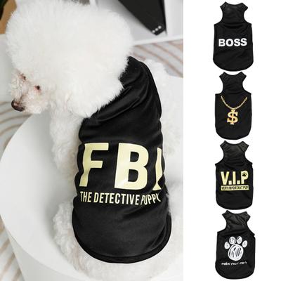 Dog Shirts Letter Print Sleeveless Summer Pet T Shirts Cool Puppy Shirts Breathable Dog Outfit for Small Pet Dogs Cats