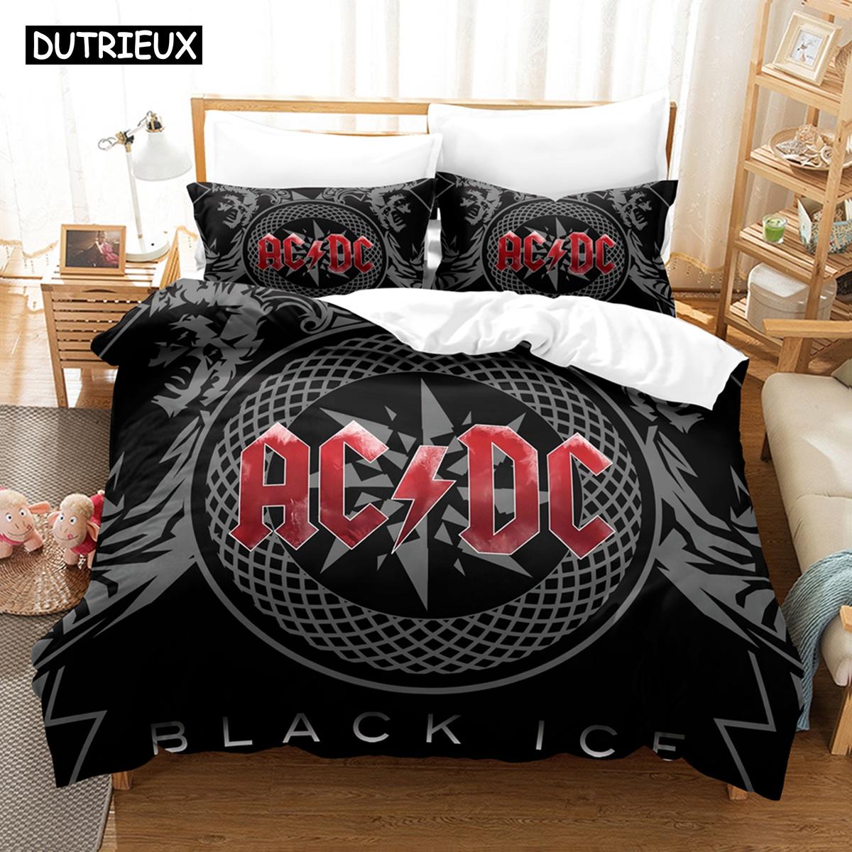 

3D Ac Dc Music Постельное белье Пододеяльник Комплект с наволочкой Твин Полный Queen King Постельное белье Постельное белье EU single(135x200cm)