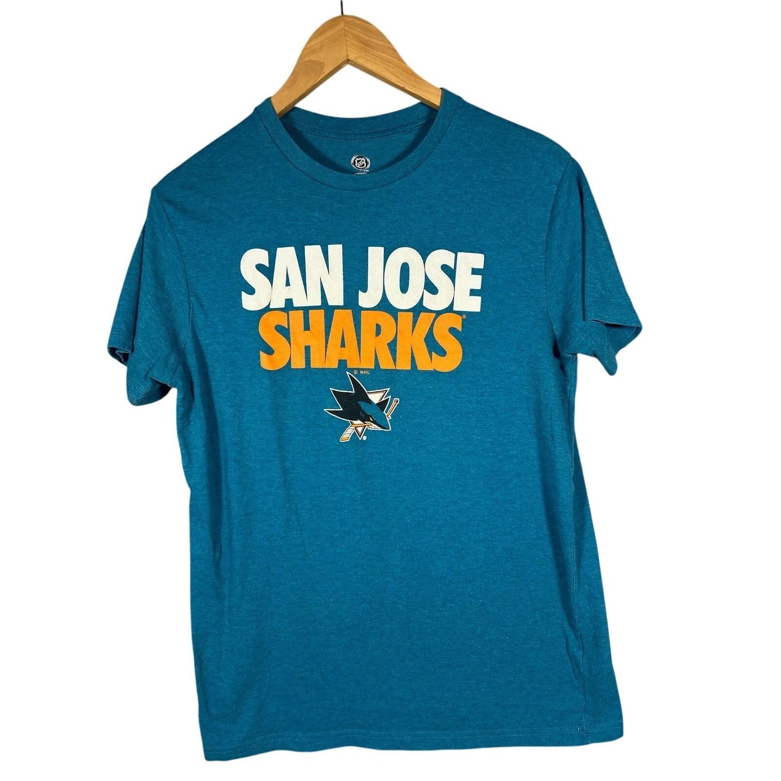 

San Jose Sharks NHL Teal Graphic T T-Shirt Tee Womens Size Medium S
